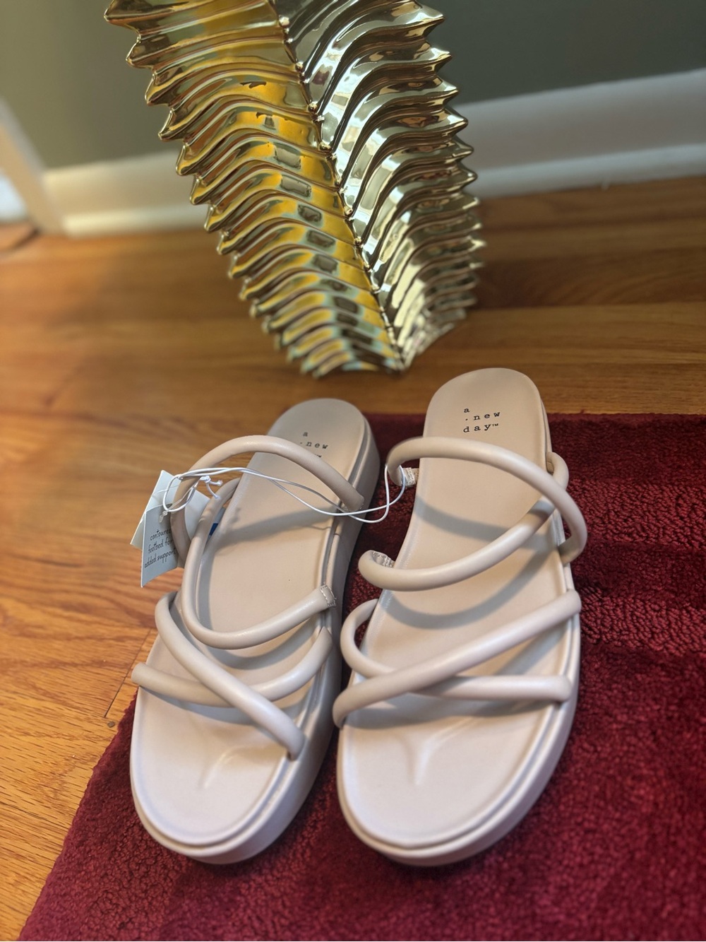 a new day Women's Strappy Slide Sandals in Blush
